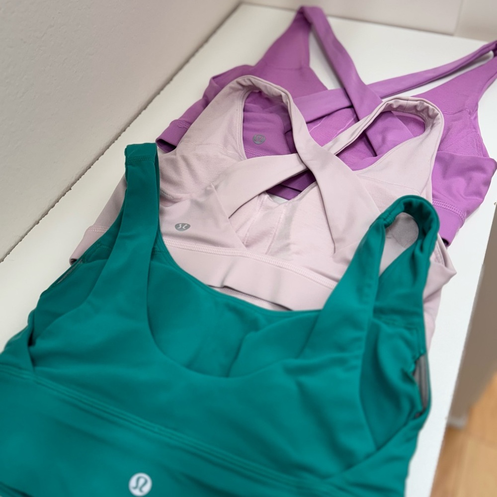 lululemon athletica C-D Cups SZ 4 PK of 3 Sports Bras in Purple, Pink, and Green - Picture 8 of 10